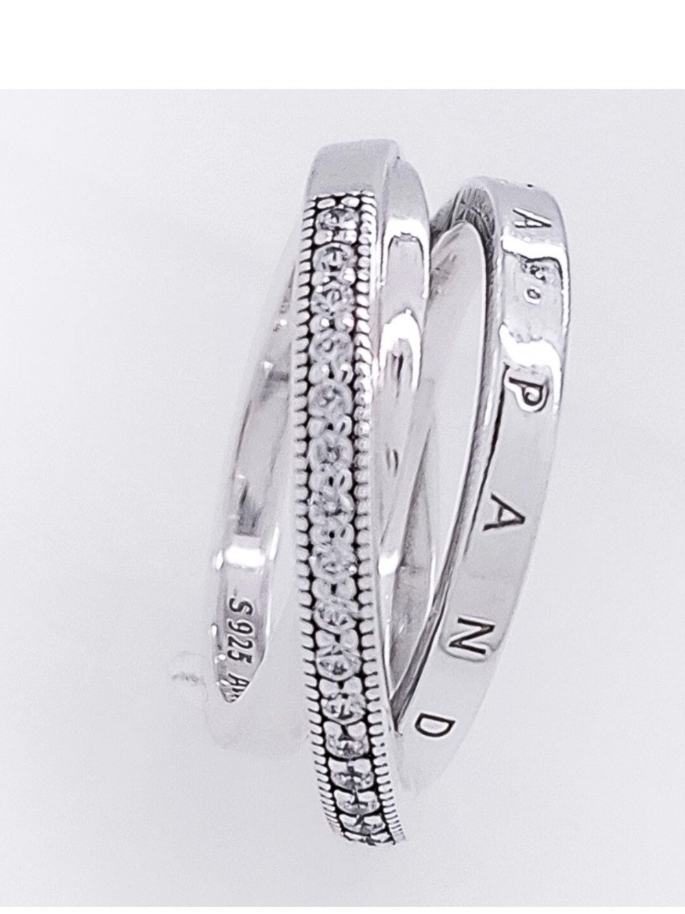 Pandora Crossover Pavé Triple Band Ring Sterling Silver
